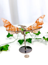 Load image into Gallery viewer, Fire Quartz Dragon Wings on Stand (40J)