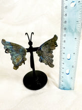 Load image into Gallery viewer, Labradorite Butterfly Wings on Stand (40V)
