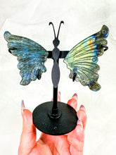 Load image into Gallery viewer, Labradorite Butterfly Wings on Stand (40B)