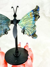 Load image into Gallery viewer, Labradorite Butterfly Wings on Stand (40B)