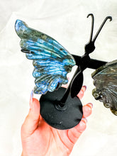 Load image into Gallery viewer, Labradorite Butterfly Wings on Stand (40B)