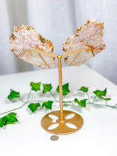 Load image into Gallery viewer, Pink Amethyst Butterfly Wings on Stand (122)