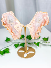 Load image into Gallery viewer, Pink Amethyst Butterfly Wings on Stand (132A)