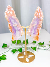 Load image into Gallery viewer, Pink Amethyst Butterfly Wings on Stand (202)