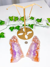 Load image into Gallery viewer, Pink Amethyst Butterfly Wings on Stand (202)