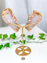 Load image into Gallery viewer, Pink Amethyst Butterfly Wings on Stand (115B)