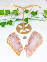 Load image into Gallery viewer, Pink Amethyst Butterfly Wings on Stand (115B)