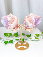 Load image into Gallery viewer, Pink Amethyst Butterfly Wings on Stand (172)
