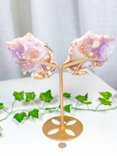 Load image into Gallery viewer, Pink Amethyst Butterfly Wings on Stand (172)