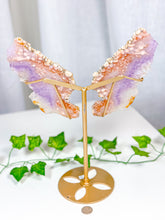 Load image into Gallery viewer, Pink Amethyst Butterfly Wings on Stand (272)
