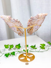 Load image into Gallery viewer, Pink Amethyst Butterfly Wings on Stand (198)