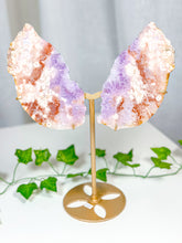 Load image into Gallery viewer, Pink Amethyst Butterfly Wings on Stand (188)
