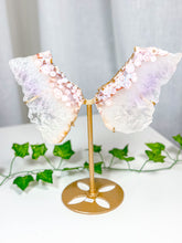Load image into Gallery viewer, Pink Amethyst Butterfly Wings on Stand (140)