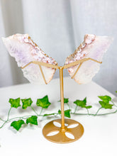 Load image into Gallery viewer, Pink Amethyst Butterfly Wings on Stand (140)