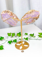 Load image into Gallery viewer, Pink Amethyst Butterfly Wings on Stand (144)
