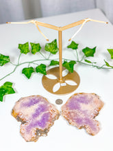 Load image into Gallery viewer, Pink Amethyst Butterfly Wings on Stand (132C)