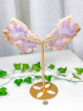 Load image into Gallery viewer, Pink Amethyst Butterfly Wings on Stand (222)
