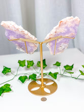 Load image into Gallery viewer, Pink Amethyst Butterfly Wings on Stand (168)