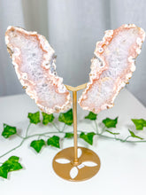 Load image into Gallery viewer, Pink Amethyst Butterfly Wings on Stand (254)