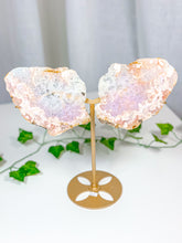 Load image into Gallery viewer, Pink Amethyst Butterfly Wings on Stand (165)