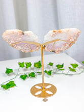 Load image into Gallery viewer, Pink Amethyst Butterfly Wings on Stand (165)