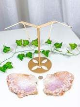 Load image into Gallery viewer, Pink Amethyst Butterfly Wings on Stand (165)