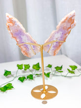 Load image into Gallery viewer, Pink Amethyst Butterfly Wings on Stand (268)