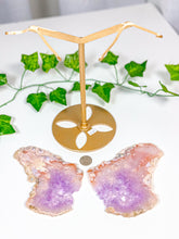 Load image into Gallery viewer, Pink Amethyst Butterfly Wings on Stand (132B)