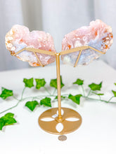 Load image into Gallery viewer, Pink Amethyst Butterfly Wings on Stand (166)
