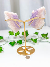 Load image into Gallery viewer, Pink Amethyst Butterfly Wings on Stand (85B)