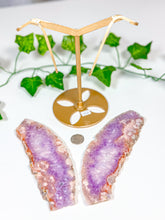 Load image into Gallery viewer, Pink Amethyst Butterfly Wings on Stand (130B)
