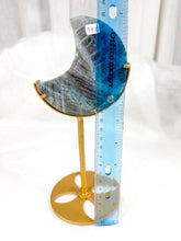 Load image into Gallery viewer, Labradorite Moon on Stand (94X)