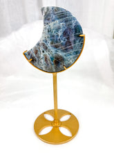 Load image into Gallery viewer, Labradorite Moon on Stand (82O)