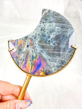Load image into Gallery viewer, Labradorite Moon on Stand (82O)
