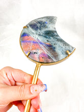 Load image into Gallery viewer, Labradorite Moon on Stand (78P)
