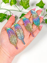 Load image into Gallery viewer, Titanium Rainbow Aura Bismuth Feather