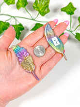 Load image into Gallery viewer, Titanium Rainbow Aura Bismuth Feather