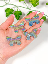 Load image into Gallery viewer, Titanium Rainbow Aura Bismuth Butterfly