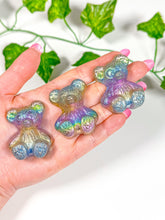 Load image into Gallery viewer, Titanium Rainbow Aura Bismuth Teddy Bear