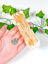 Load image into Gallery viewer, Peach Satin Spar Selente Wand