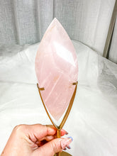 Load image into Gallery viewer, HQ Gemmy Rose Quartz Flame DT on Stand (130B)