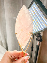 Load image into Gallery viewer, HQ Gemmy Rose Quartz Flame DT on Stand (130B)