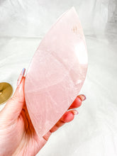 Load image into Gallery viewer, HQ Gemmy Rose Quartz Flame DT on Stand (130B)