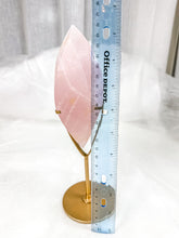 Load image into Gallery viewer, HQ Gemmy Rose Quartz Flame DT on Stand (130B)