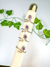 Load image into Gallery viewer, Garnet Snake Ring (adjustable)