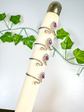 Load image into Gallery viewer, Garnet Snake Ring (adjustable)