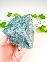Load image into Gallery viewer, Moss Agate Standing Cube (52B)