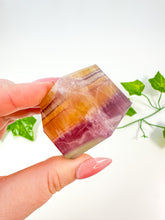 Load image into Gallery viewer, Rainbow Fluorite Standing Cube (30R)