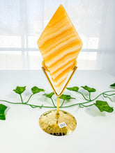 Load image into Gallery viewer, Orange Calcite Diamond on Stand (55S)