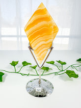 Load image into Gallery viewer, Orange Calcite Diamond on Stand (52C)